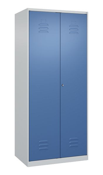 C+P Umkleidespind Classic PLUS, Doppel-Spind, 2 Abteile, 1850x800x500mm, 7035/5023, Zylinderschloss, 080002-22P S10005