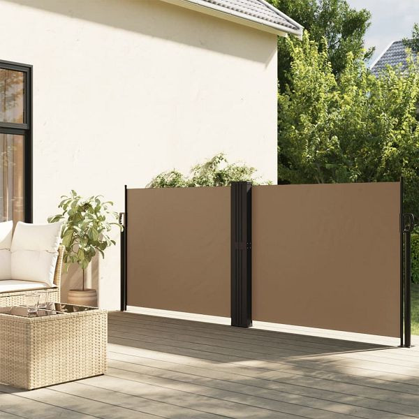 vidaXL Seitenmarkise Ausziehbar Taupe 120x600 cm, 4004604