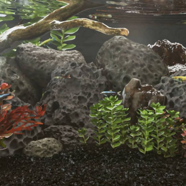 vidaXL Lavagranulat 25 kg Schwarz 10-30 cm, für Aquarium, 155326