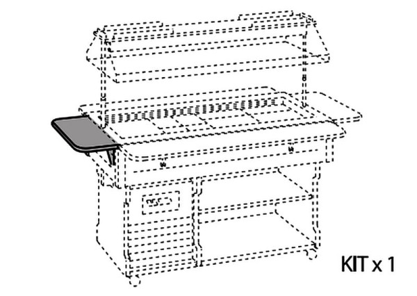 NordCap kurze Tablettrutsche aus Holz, für ISOLA 4 und 6, abklappbar, B x T in mm: 750 x 250, 455464901