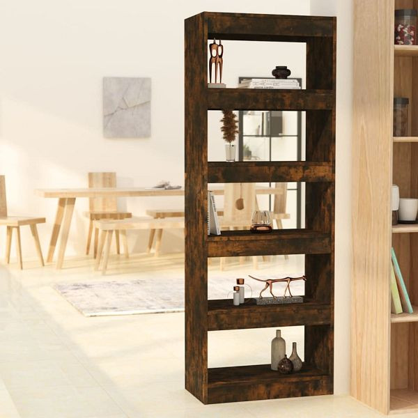 vidaXL Bücherregal/Raumteiler Räuchereiche 60x30x135 cm Holzwerkstoff, 813608