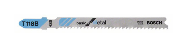 Bosch Stichsägeblatt T 118 B Basic for Metal, 3er-Pack, VE: 10 Stück, 2608631673
