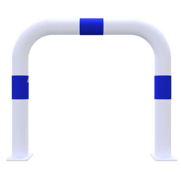 STEIN HGS Absperrbügel zum Aufdübeln aus Stahlrohr Ø76 mm, Breite 750 mm, weiß, blau, 80470.0001