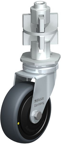 Blickle LRA-TPA 75K-ELS-FK-E07 Apparate-Lenkrolle mit Expander, Thermoplastisches Gummi-Elastomer, Grau, 751113