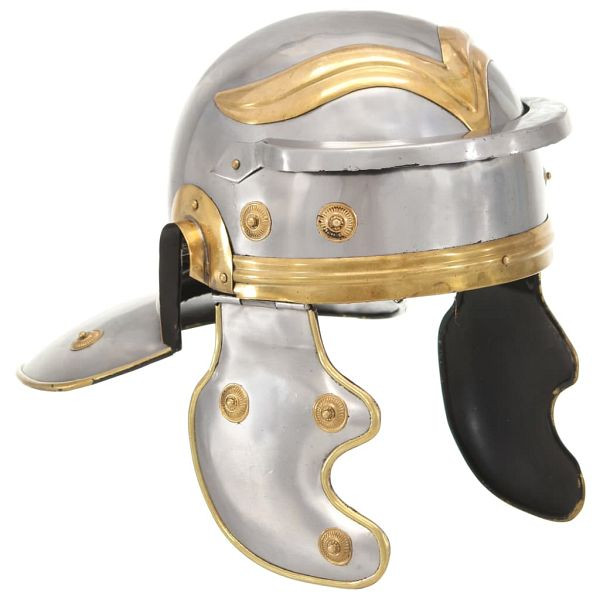 vidaXL Römischer Soldaten-Helm Antik Replik für LARP Silbern Stahl, 286210
