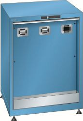 LISTA Medienversorgungsschrank 18x36E (BxTxH) 411x725x850mm Farbe: Lichtblau, 2 Schlauchtore, 69.931.010