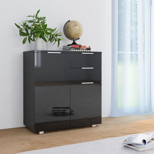 vidaXL Sideboard Hochglanz-Schwarz 71x35x80 cm Holzwerkstoff, 283716