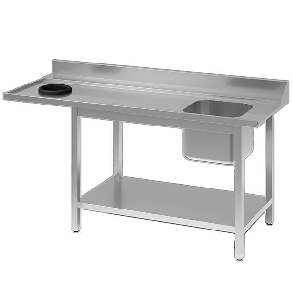 Gastro-Inox Spültische aus Edelstahl AISI 304 mit Abfallöffnung L und Becke/Anschluss R, 1000(L)x700(T)x900(H)mm, 305.085