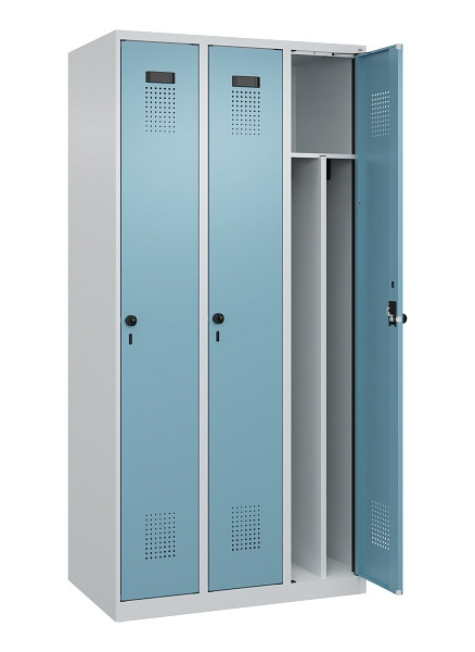 C+P Spind Evolo PLUS, 3 Abteile, 1850x900x500mm, 7035/0010, Verschluss Drehriegel, 049000-30F S10009