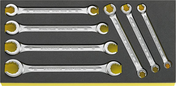 STAHLWILLE Doppelringschlüssel in TCS Nr.TCS 24/7, 8X10-19X22 mm 1/3-Teilung 7-teilig, 96838758