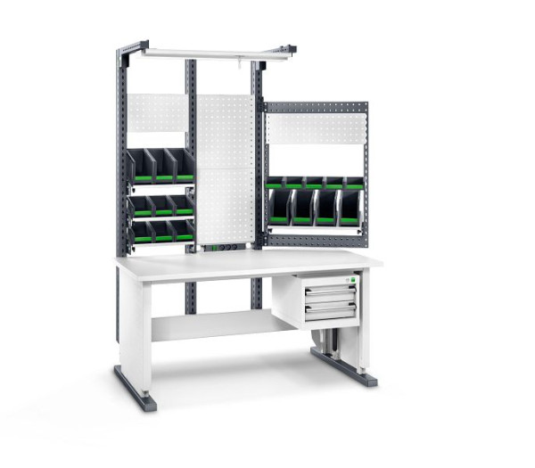 bott avero Komplettmodul 1 elektrisch höhenverstellbar BxTxH: 1500 x 870 x 2037-2437 mm, RAL 7016 / RAL 7035, 41032004.16