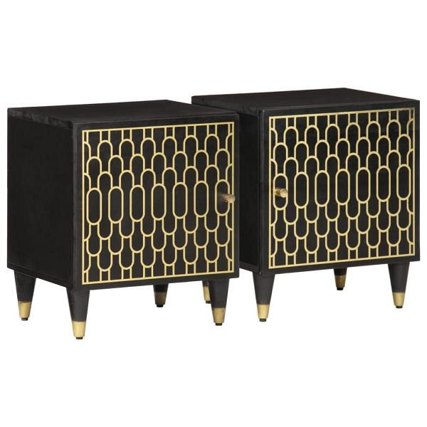 vidaXL Nachttische 2 Stück 40x33x46 cm Massivholz Mango, 358317
