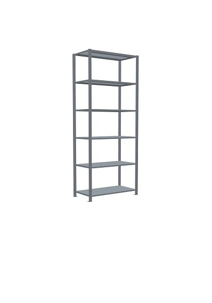 Schulte Grundregal, Steckregal MULTIplus85, 2500 x 1000 x 500 mm, 6 Fachböden, Kreuzstrebe, verzinkt, 13151
