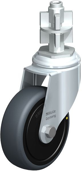 Blickle LKRA-TPA 101K-11-ELS-FK-E17 Apparate-Lenkrolle mit Expander, Thermoplastisches Gummi-Elastomer, Grau, 739955