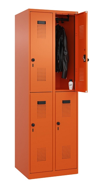 C+P Doppelstöckiger Spind Evolo PLUS, 4 Fächer, 1850x600x500mm, 2004/2004, Drehriegel, 049300-20 S10023