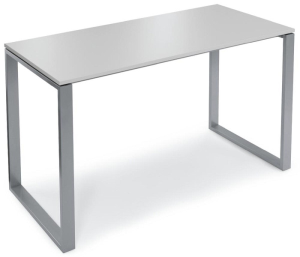 Deskin Stehtisch CELSUS, Platte Dekor Lichtgrau, Gestell Alusilber, B 1400 x T 700 x H 1100 mm, 295030