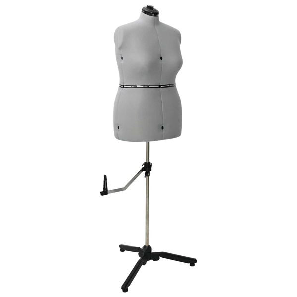 vidaXL Verstellbare Kleiderform für Damen Grau L Samt, 42018610