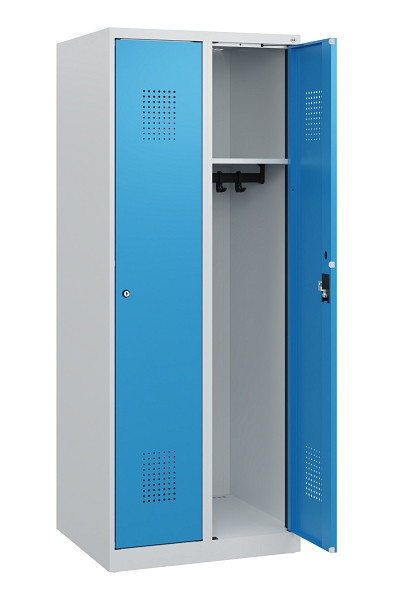 C+P Spind Evolo PLUS, 2 Abteile, 1530x600x500mm, 7035/5012, Zylinderschloss, 0490005-20 S10031