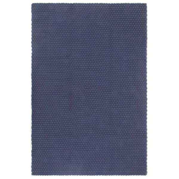 vidaXL Teppich Rechteckig Marineblau 200x300 cm Baumwolle, 345129