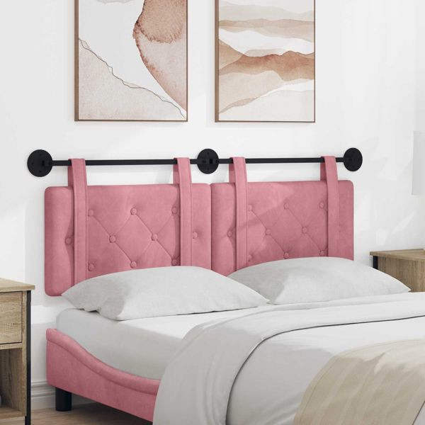 vidaXL Hängendes Kopfteil Rosa Samt, 42031640, 8721364699014