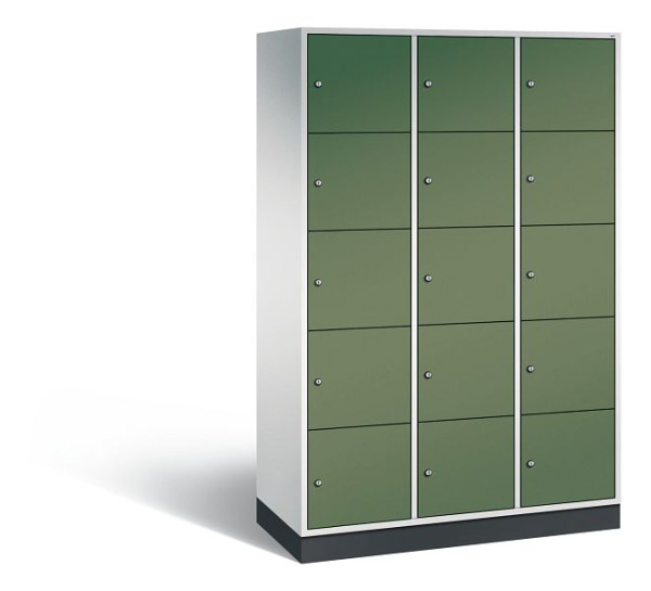C+P XL-Schließfachschrank Intro, 15 Fächer, H1950B1220T490 mm, Grau/Resedagrün, 8570-302 S10148