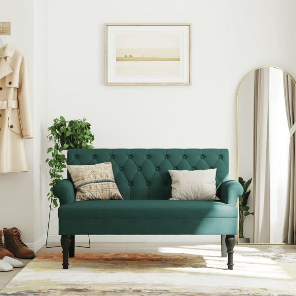 vidaXL Sitzbank mit Rückenlehne Dunkelgrün 120x62x75,5 cm Stoff, 372124