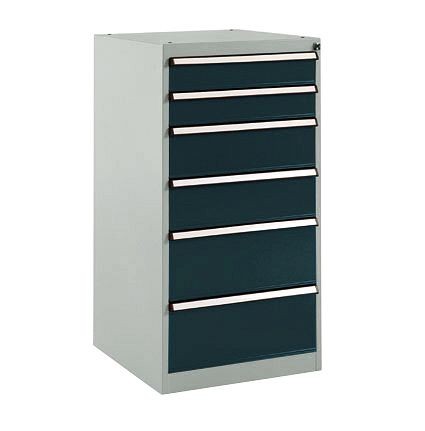 Manuflex Schubfachschrank BASETEC Stationär, Nutzhöhe 900 mm mit 6 Schubfächern, in anthrazit RAL 7016, SP1142.7016