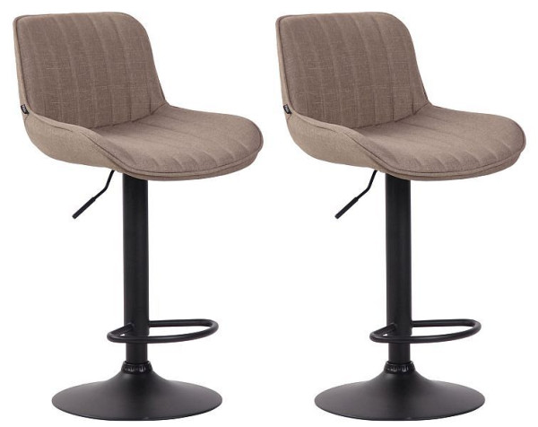 CLP Barhocker Lentini Stoff schwarz, taupe, VE: 2 Stück, 320577