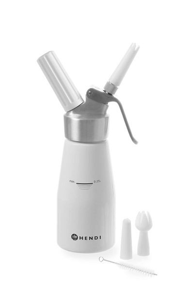 Hendi Sahnespender Kitchen Line, weiß, 0,25 L, ØxH: 80x200 mm, 588031