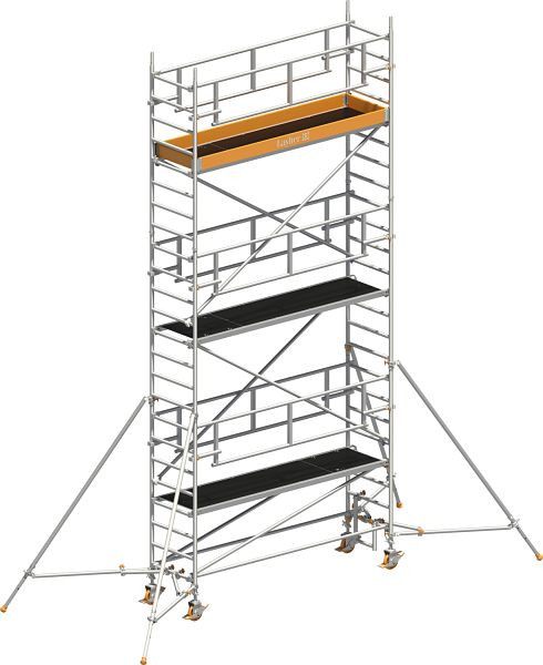Layher Gerüst Uni Standard P2 SAFETY PLUS mit Doppelgeländer und Gerüststützen, Max. Plattformhöhe: 5,20 m, 1421125