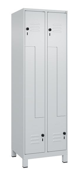 C+P Z-Spind Classic PLUS, C Z-Spind, Classic PLUS, Füße, 4 Abteile, 1950x600x500mm, 7035/7035, Drehriegel, 080013-204 S10009