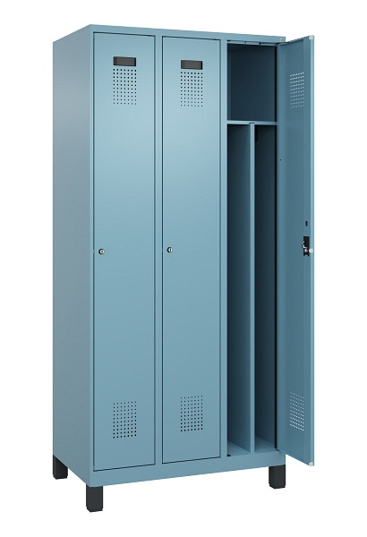 C+P Spind Evolo PLUS, mit Füßen, 3 Abteile, 1950x900x500mm, 0010/0010, Verschluss Zylinderschloss, 049010-30F S10048