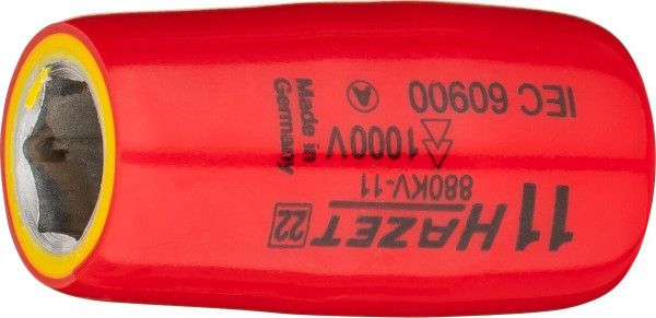 Hazet Steckschlüsseleinsatz, Sechskant, Vierkant hohl 10 mm (3/8 Zoll), 11 mm, Kurze Ausführung, 880KV-11