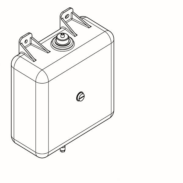 KWC Seifentank, Kunststoff, Hinterwandmontage, Inhalt 4, 5 Liter, Seifenabgang am Tankboden, 2030010128