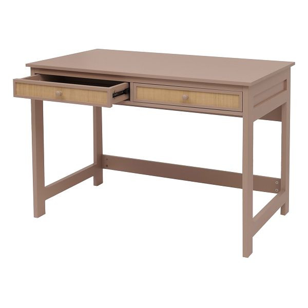 Mendler Schreibtisch HWC-O36, Bürotisch Laptoptisch Arbeitstisch, Schublade 78x110x60cm Holz, helltaupe, 153440