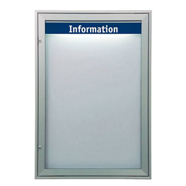Stein HGS Schaukasten -Infomedia M- mit Sicherheitsschloss, weiß, silber eloxiert, 80mm/40mm, Maße (BxH): 1000 x 1440 mm, 21424-010101