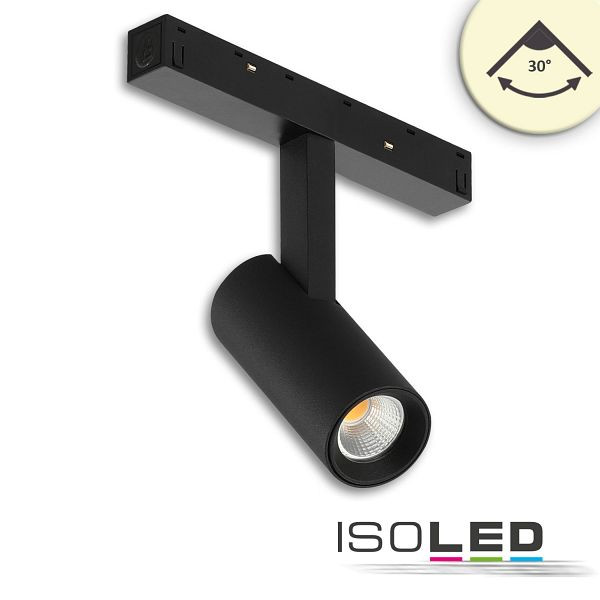 ISOLED Track48 Schienenstrahler schwarz, 7W, 30°, UGR<19, 48V DC, 3000K, CRI90, 116088