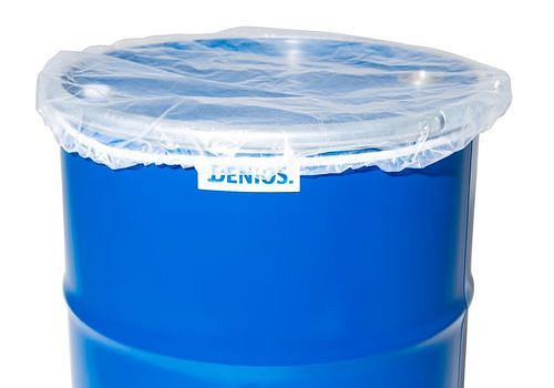 DENIOS Fasshaube für Fässer mit Durchmesser bis 620 mm, transparent, VE: 10 Stück, 157638
