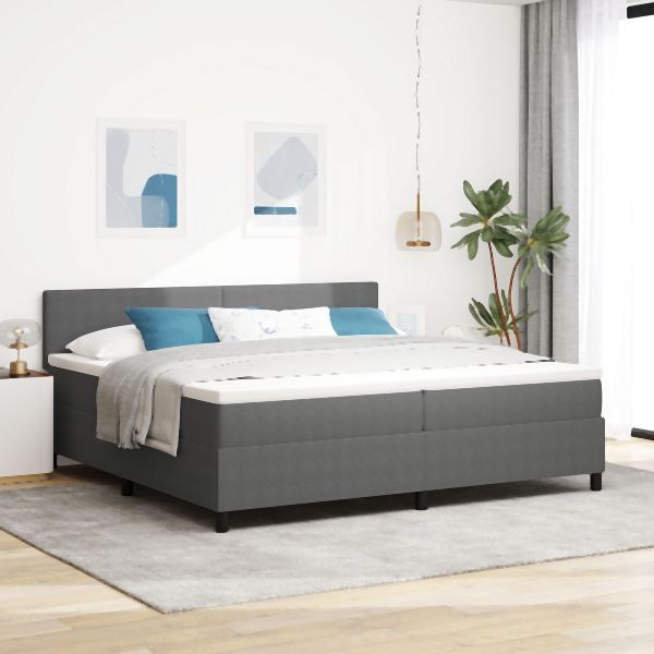 vidaXL Boxspringbett mit Matratze Hellgrau 200x200 cm Cordstoff, 3337527