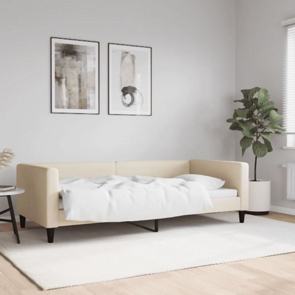 vidaXL Tagesbett Creme 90x200 cm Stoff, 2-in-1, Sofa und Bett, 353987