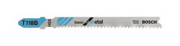 Bosch Stichsägeblatt T 118 B Basic for Metal, 5er-Pack, VE: 10 Stück, 2608631014