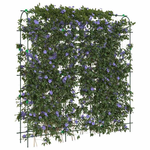 vidaXL Pflanzennetze 2 Stück U-Rahmen Stahl, Grün, 3281498