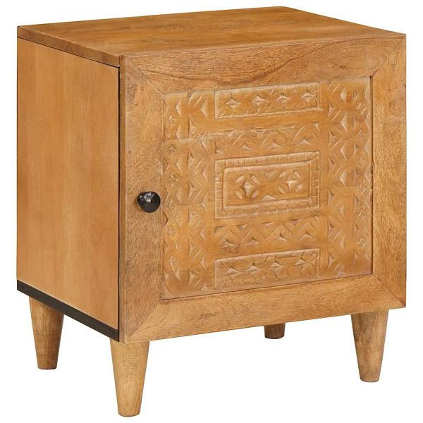 vidaXL Nachttisch Hellbraun 40 x 33 x 46 cm massives Mangoholz, 4018076