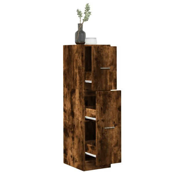 vidaXL Apothekerschrank Räuchereiche 30x41x118 cm Holzwerkstoff, 855164