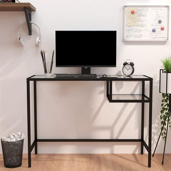 vidaXL Computertisch Transparent 100x36x74 cm Glas, 331621