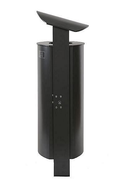 Renner Stand-Abfallbehälter, gewölbte Haube ca. 70 L, mit Ascher, zum Einbetonieren, verzinkt, pulverbeschichtet, anthrazit-eisenglimmer, 7093-30PB DB703