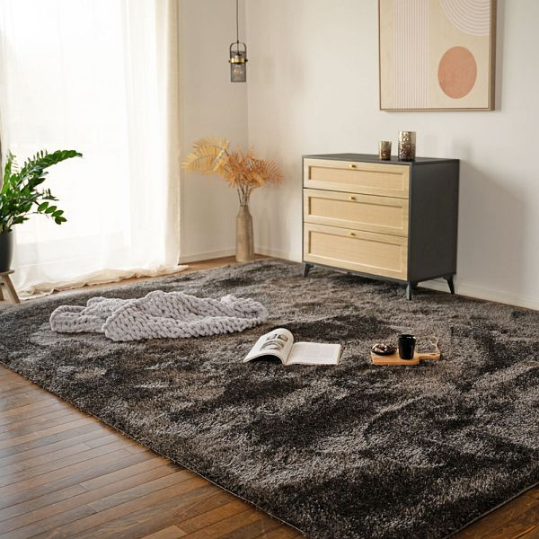 HOME DELUXE Hochflor Teppich SOFI, 180 x 120 cm Anthrazit, 56235