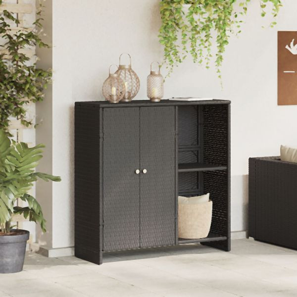 vidaXL Aufbewahrungsschrank Schwarz 100x36x102 cm Rattan, 4103821