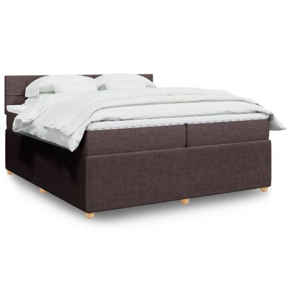 vidaXL Boxspringbett mit Matratze Dunkelbraun 200x200 cm Stoff, 3287566