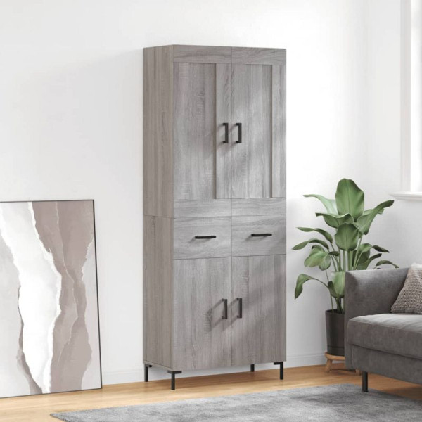 vidaXL Highboard Grau Sonoma 69,5x34x180 cm Holzwerkstoff, 3199879